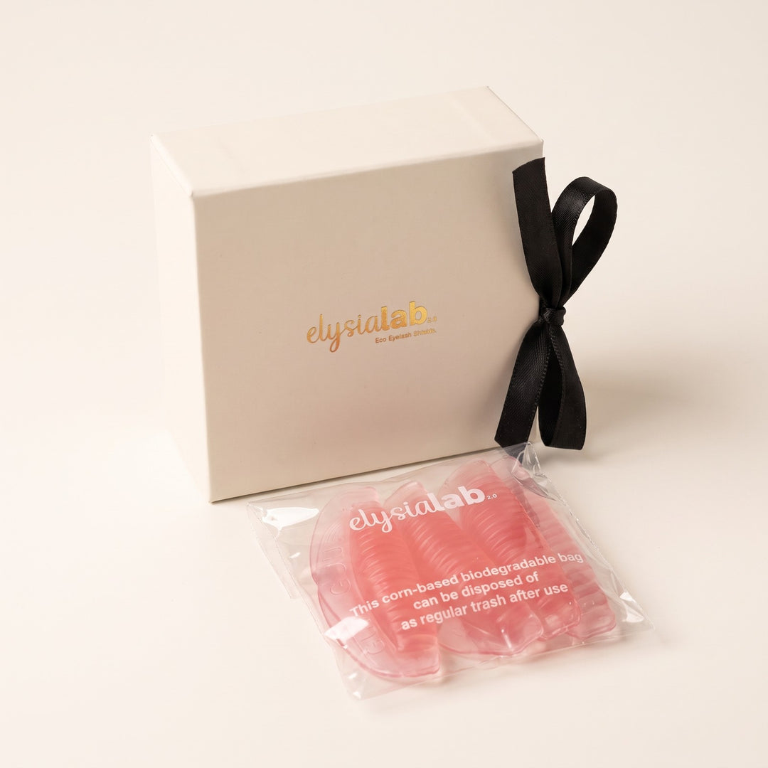 ECO Guide Rods Strawberry Shallow, closed gift box with the sealed bag of pink rods
